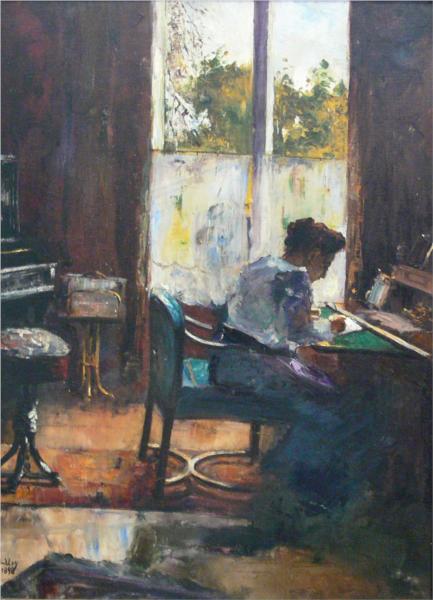 Lesser Ury woman-at-writing-desk-1898.jpg!Large